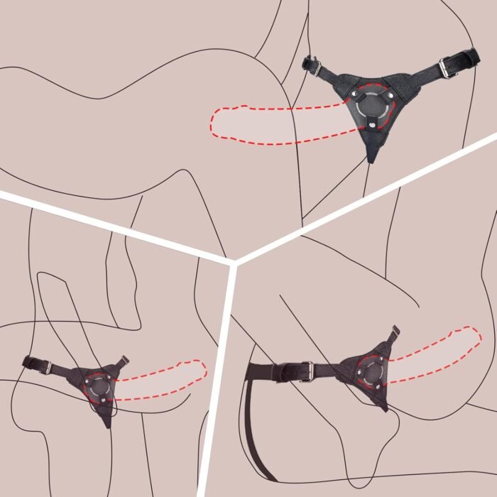 Strap-On-Dildo-Harness,Adult-Sex-Toys for Women Men,Lesbian-Gay-Couple Vaginal Anal Play, Suitable for Beginners,Adjustable Strap On with 3 Metal Rings Can be Pegging to Most Dildos - Image 4