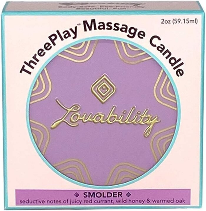 ThreePlay Massage Candle (2 Oz) | 3-in-1 Mood-Setting Candle, Massage Oil, and Moisturizer | Notes of Red Currant, Wild Honey & Warmed Oak | Natural Ingredients, OB/GYN-Approved, Vegan