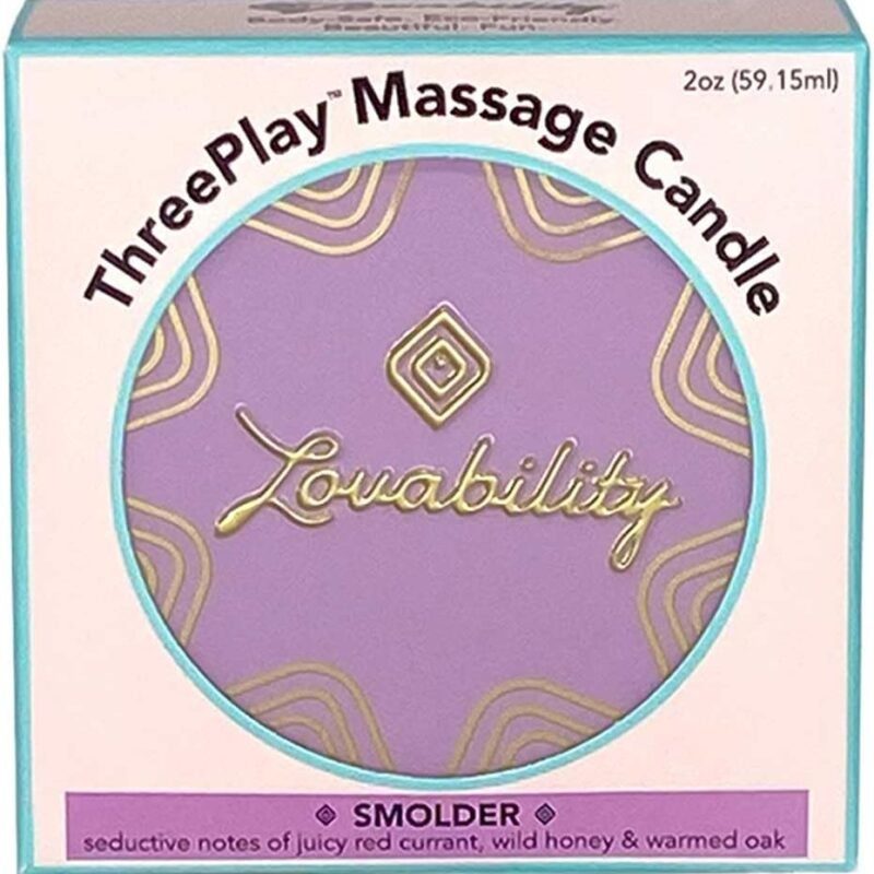 ThreePlay Massage Candle (2 Oz) | 3-in-1 Mood-Setting Candle, Massage Oil, and Moisturizer | Notes of Red Currant, Wild Honey & Warmed Oak | Natural Ingredients, OB/GYN-Approved, Vegan