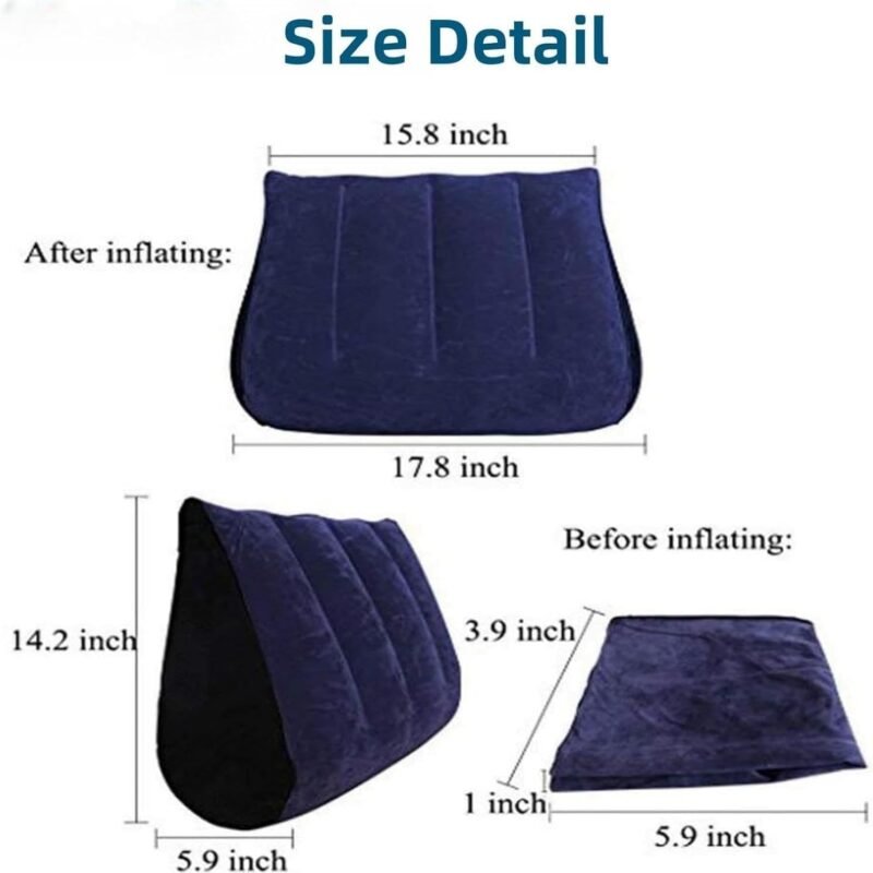 1 Pack PVC Flocking Sex Cushion Body Support Pillow for Couple Positioning for Deeper Position Sex Wedge Inflatable Triangle Sex Pillow Travel Pillow Sweater RKS-0X