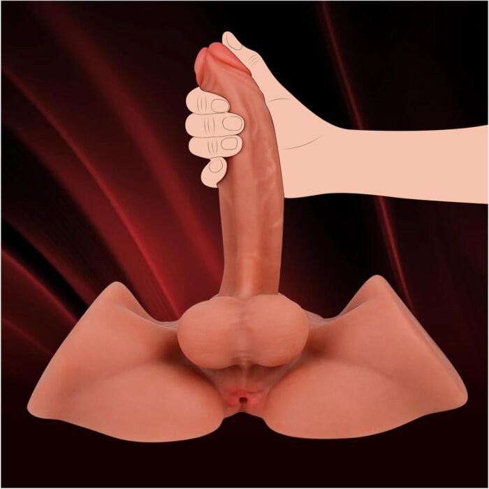 4.6LB Male Sex Doll with Realistic Dildo, Adult Torso Sex Dolls Huge Dildo for Female Masturbation, Anal Butt for Gay Sex Toys, Adult Sex Toy Unisex Masturbator Sex Doll for Gay Couple Women