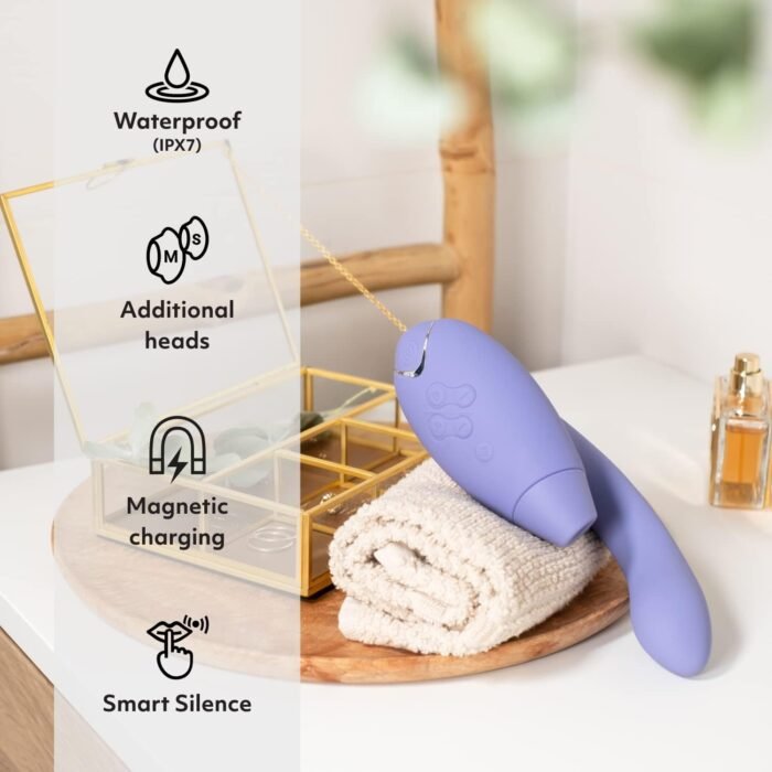 Womanizer Duo 2 Clitoral Sucker Rabbit Vibrator Sex Toy | Clit Sucking Gspot Vibrating Stimulator | Clitoris Suction | Sexual Pleasure Device | Dildo | Adult Toys for Women | Dual Stimulator | Lilac - Image 5