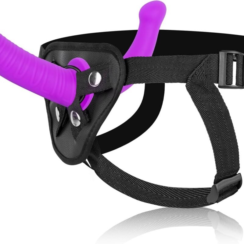 Strap On Dildo Couple Sex Toys - Double Ended Dildo Silicone Big Dildo Anal Dildo Strap On Harness Wearable Pegging Dildo G-spot Stimulation, Adjustable Harness Adult Toys for Women Couple Lesbian