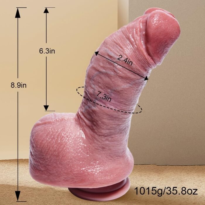 9" Realistic Squirting Extra Large Dildo Cum Penis, Silicone Fat Anal Penis, Vagina G-Spot Big Thick Dildo Suction Cup, air sac Egg Ejaculating Penis Strap-on Dildo Anal XXL Toy Sex Toy Gay Men - Image 6