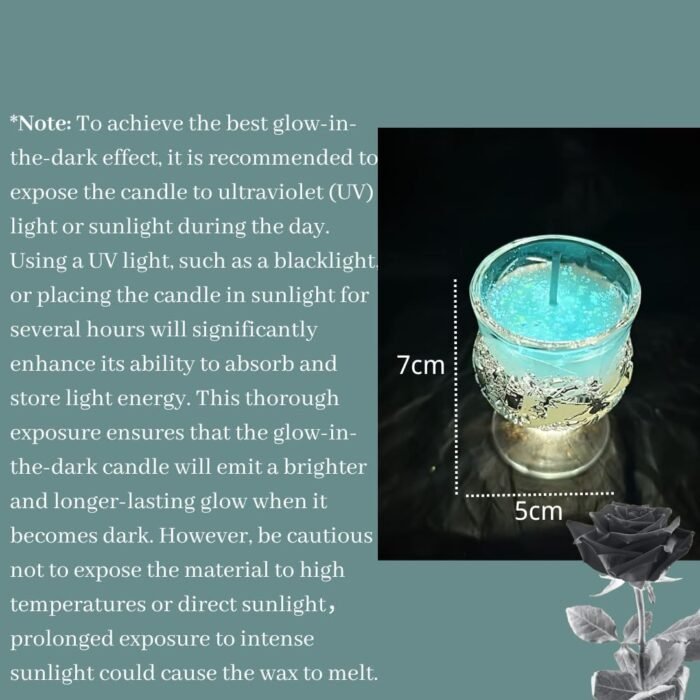 2 Pcs Glow in The Dark Candles for Wax Play, Low Heat, Low Temp Body Safe Wine Cup Drip Candles, Romantic Massage Candle Gift for Adult Couple - Image 6