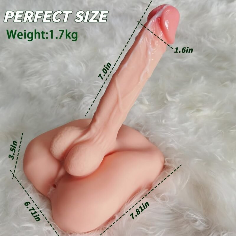 2in1 Male Torso Sex Doll with Realistic 360° Dildo and Testis, Men Torso Masturbators & Tight Anal Lifelike Big Butt Flexible Adjustable Dildos Cock, Sex Dolls for Women Gay Couple Adult Toys & Games