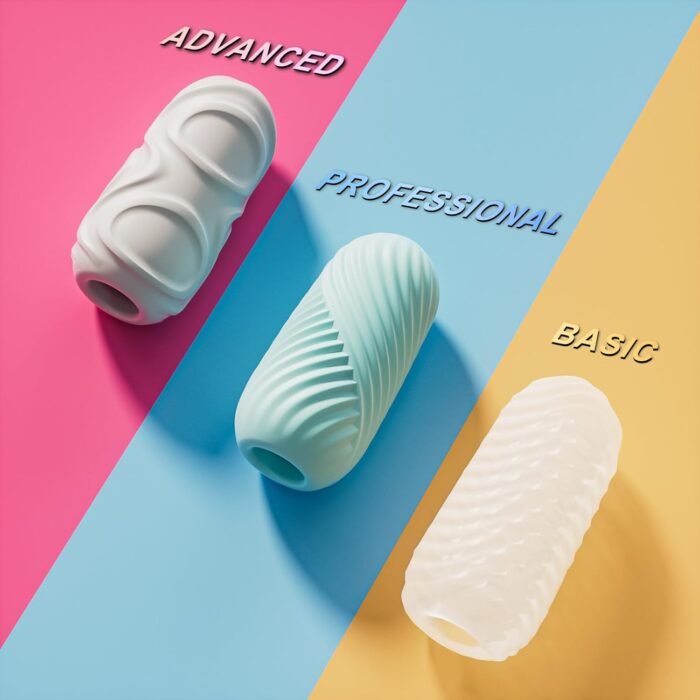 Male Masturbator Sex Toys for Men - Pocket Pussy Egg Set Stroker Adult Sex Toys, Ultra Soft Stretchy 3D Realistic Textured Male Masturbators Cup, 3 Penis Training Egg Set Male Sex Toys for Men - Image 2