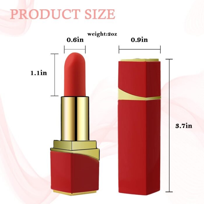 Bullet Lipstick G Spot Vibrator - Lipstick Shaped Tip with 10 Vibration Modes Discreet Pocket Womens Clitoral Vibrator for Her, Rechargeable Soft Powerful Vibrating Adult Sex Toys & Games Red - Image 2