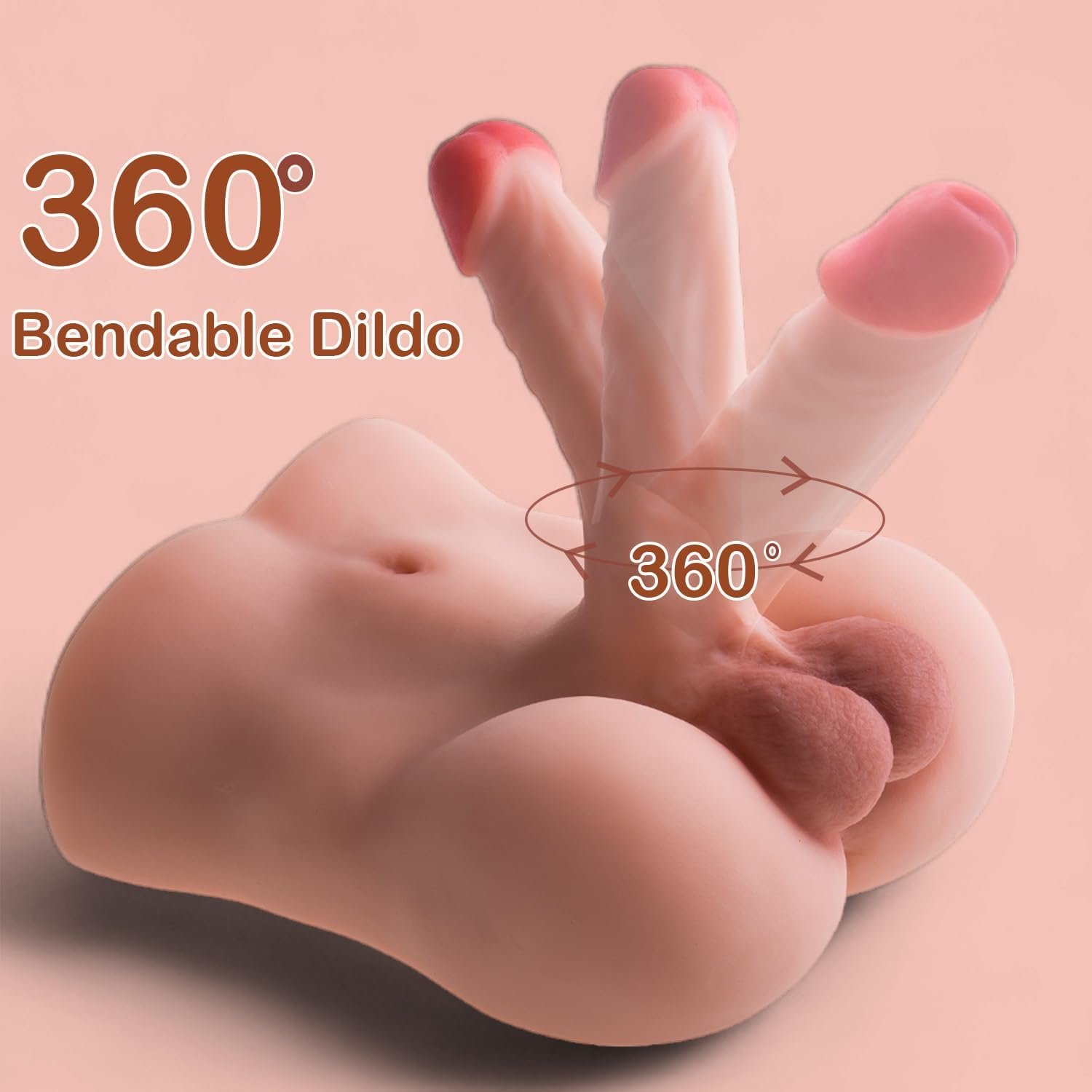 Sex Torso Doll with 8.7inch Flexible Realistic Dildo for Women Masturbation, Men Sex Dolls for Women Tight Anal Hole Sex Huge Cock for Female, Unisex Masturbator Sex Toy for Women Gay Couple 6.6LB - Image 3