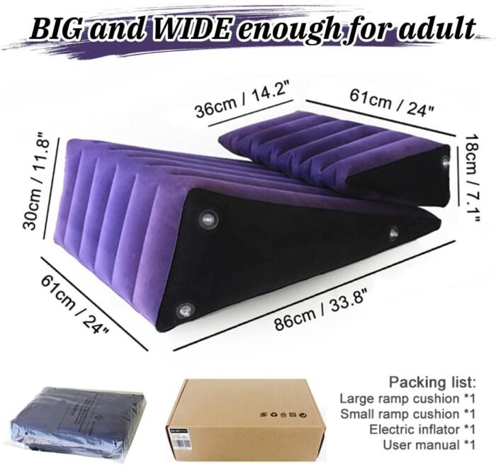 Sex Wedge Position Pillows Set with Electric Inflator, Inflatable Sex Aids Cushions for Adult Couples, Triangle Sex Furniture Toys for Bed Games - Image 6