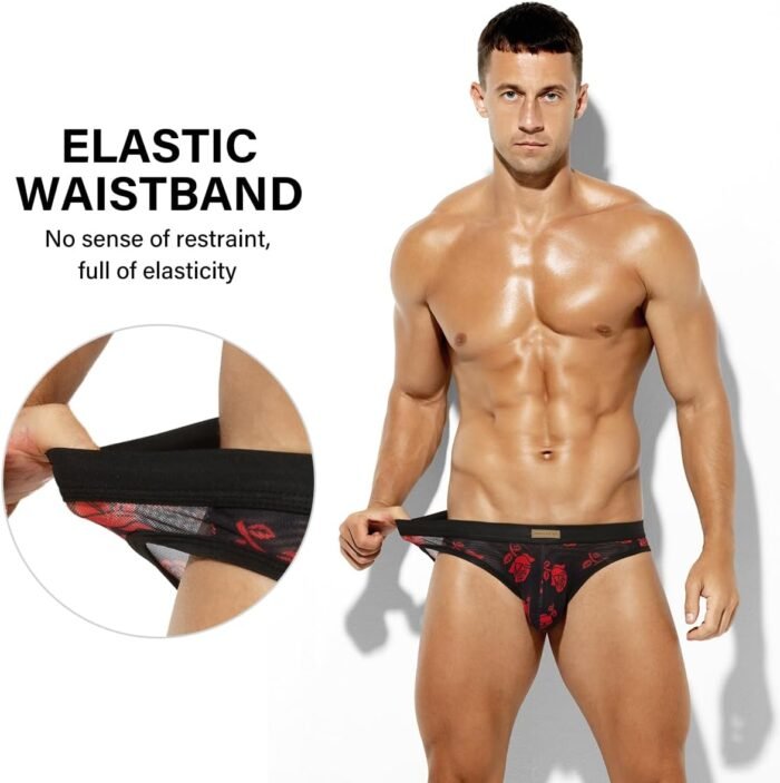Arjen Kroos Men Sexy Underwear Breathable Comfortable Mesh Briefs - Image 5