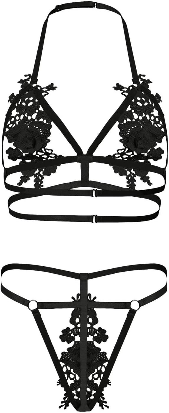 Womens Sexy Lingerie Sets Lace Babydoll Chemise Sleepwear Push Up Sparkly Leotard Bodycon Nightwear - Image 5