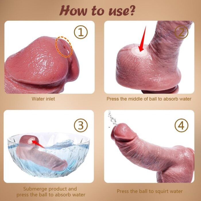 9" Realistic Squirting Extra Large Dildo Cum Penis, Silicone Fat Anal Penis, Vagina G-Spot Big Thick Dildo Suction Cup, air sac Egg Ejaculating Penis Strap-on Dildo Anal XXL Toy Sex Toy Gay Men - Image 7