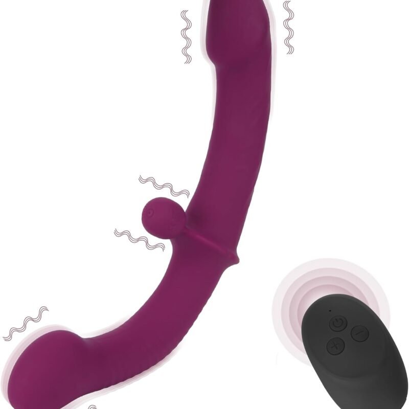Vibrating Double Ended Dildo for Lesbian Sex Toys - Eurlemd Soft Strapless G Spot Dildos Wireless Silicone 10 Vibration for Couple Anal Play Adult Toys & Games