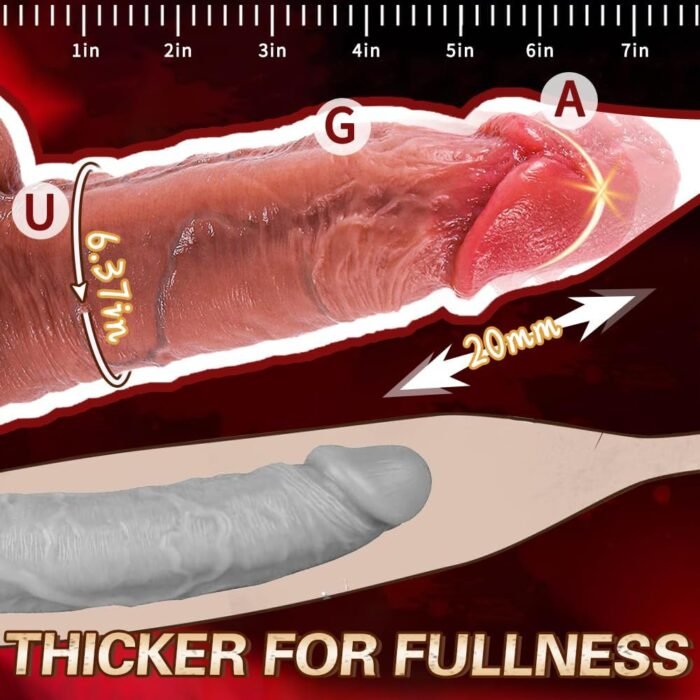 2.05'' Diameter Thick Thrusting Dildo Vibrator,Realistic Heated Silicone Dildo with 3 Thrusting & 9 Vibration Modes, Remote Control Adult Sex Toys for G Spot & Anal Play Cobulipo - Image 4