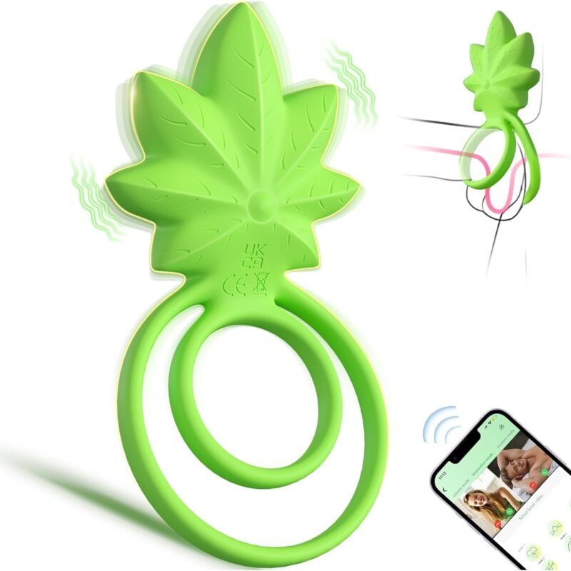Vibrating Cock Ring with Clitoral Stimulator, Silicone Pleasure Penis Ring Vibrator, Long Distance Couples Adult Sex Toys for Men Women, MHYNNR 10 Vibrations Male Couple Sex Toy for Men Erection Sex