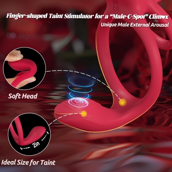Vibrating Cock Ring Penis Sleeve with Rose Clitoral Stimulator, Penis Ring Vibrator Couples Adult Sex Toys for Men Women, Penis Extender for Penis Testicles Taint G Spot, Healexcer Male Couple Sex Toy - Image 3