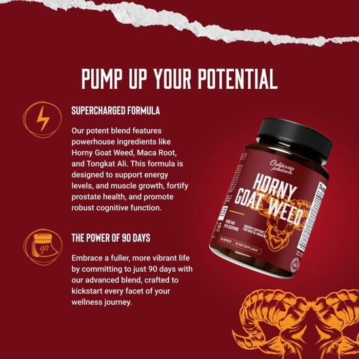 Horny Goat Weed For Women and Men - Herbal Complex Blend Supplement with Saw Palmetto Extract Ginseng Maca Root and Tongkat Ali Powder - Mens Prostate Health Supplement with Horny Goat Weed Extract - Image 4