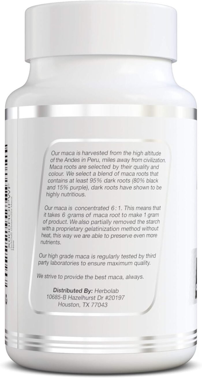 Peruvian Maca Root Powder Capsules for Men and Women with Organic Black Maca, Red Maca, Yellow Maca Root Extract Capsules, Gelatinized 2000 mg Per Day, Lepidium Meyenii, Peruvian Ginseng, Vegan Pills - Image 2