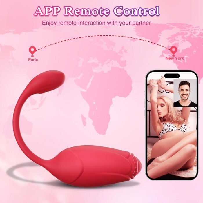 APP Remote Control Vibrator Wearable Rose Sex Toy, Sex Toys for Couples with Countless Customizable Vibration Modes, Long Distance Vibrator G-spot Wearable Vibrator, Heatable Adult Toys for Women - Image 3