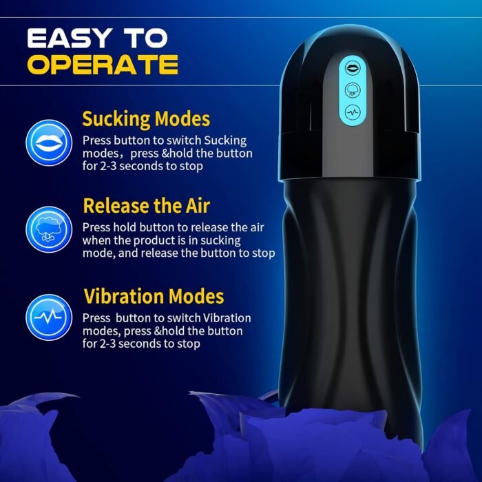 Male Adult Sex Toys for Men, Movakativ Sucking Male Masturbator Penis Pump with 10 Vibration & 5 Suction, Super Soft TPE Channel Vibrating Hands Free Male Masturbators Cup Men Sex Toy Machine - Image 7