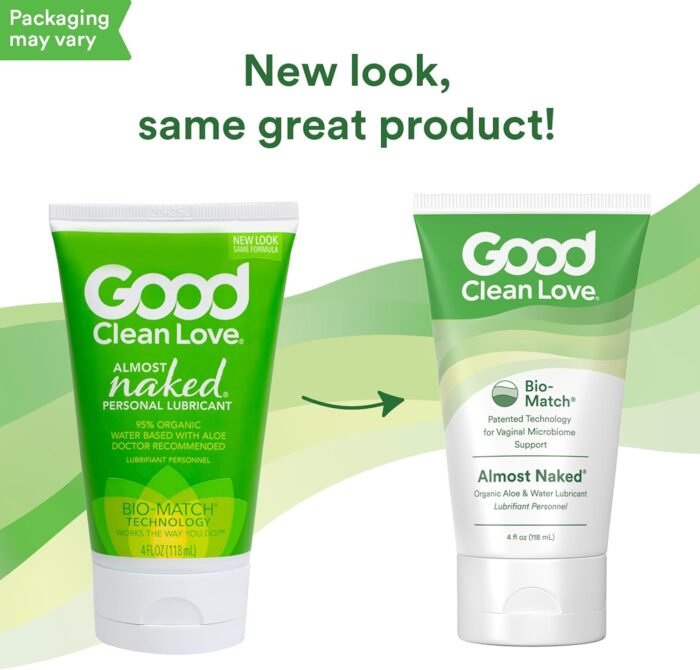 Good Clean Love Almost Naked Organic Water-Based Lube, Personal Lubricant with Aloe Vera, Safe for Adult Toys & Condoms, pH-Balanced, Intimate Wellness Gel for Men & Women, 95% Organic, 1.5 Oz - Image 3