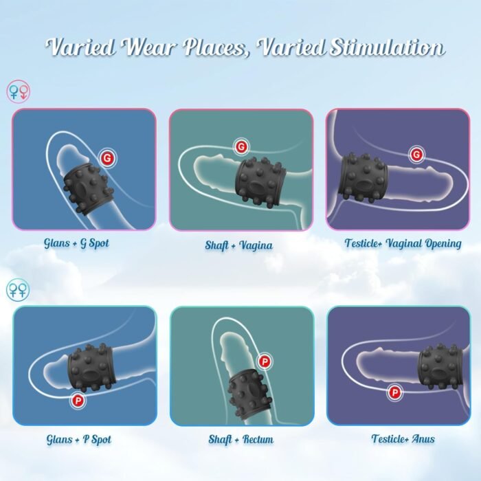 Vibrating Penis Sleeve Cock Ring, Couples Adult Sex Toys for Men Women, Penis Ring Vibrator Penis Extender for G Spot Stimulation, LNIIY Girth Enhancer Sleeve Male Couple Sex Toy for Men Erection Sex - Image 6