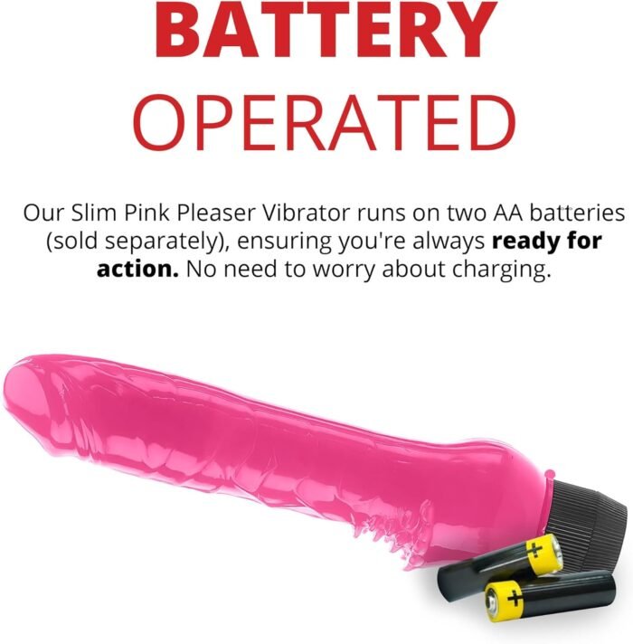 Adam and Eve Slim Pink Pleaser Vibrator Dildo, Realistic Battery Operated Thrusting Stimulator, Insertable Female Sex Toy, Waterproof & Powerful Vibration for Clitoral, Anal, & G Spot, Valentine's Day - Image 3