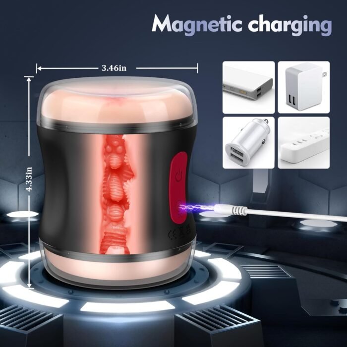 Adult Sex Toys Male Masturbator- Open Ended Powerful Vibration Pocket Pussy for Men, Male Stroker Vibrator Lifelike Vaginal Anal Blowjob Toy with 9 Modes, Plump and Soft Fleshy Realistic Masturbation - Image 6