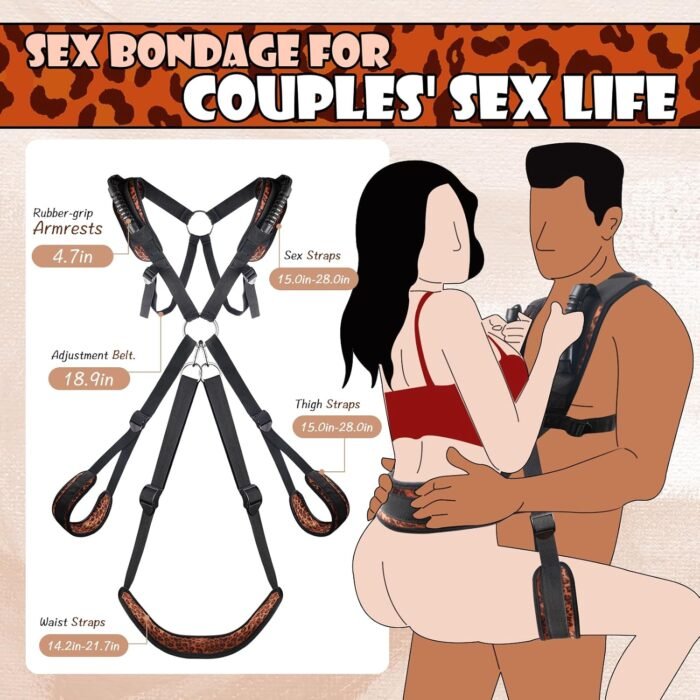BDSM Sex Bondage Sex Swing with Waist Straps Support,Couples Sex Toys Adjustable Straps Soft Plush Padding Mat,Sex Restraints Love Slings Bondage Gear,Holds up to 300lbs - Image 6