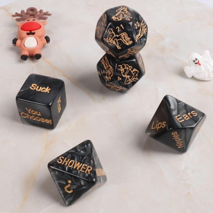 Date Night Dice, Funny Dice Game, Portable Dice Kit for Women Men Husband Girlfriend Boyfriend (Black) - Image 2