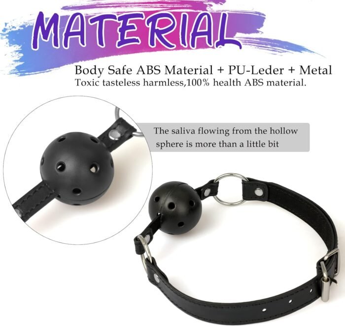 Sex Bondage BDSM Bondaged Restraints Set Sex Toy with Breathable Ball Gag Nipple Clamp Clitoris Clip & Analplug Included Adults SM Games Sex Toys for Couples - Image 5