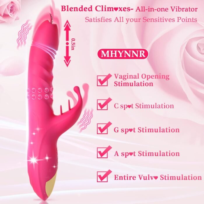 Thrusting G Spot Rabbit Dildo Vibrator, Tongue Licking Rotating Vibrating Women Couples Adult Sex Toys, MHYNNR Female Clitoris Vibrator Wand Stimulator Toy, Dildos Vibrators for Woman Her Pleasure - Image 2