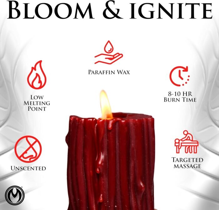Thorn Drip Candle for Wellness and Relaxation & Romantic Candle Massage. Low Melting Point. Unscented Paraffin Body Wax. Perfect Spa Gift for Self-Care. 1 Piece, Red. - Image 5