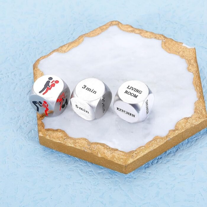 3PCS Sex Dice Sex Position Dice Couples Games Date Night Dice Ideas for Boyfriend Girlfriend Husband Wife, Anniversary Wedding Gifts for Couples, Romantic Anniversary Steel Gifts for Women Men - Image 6