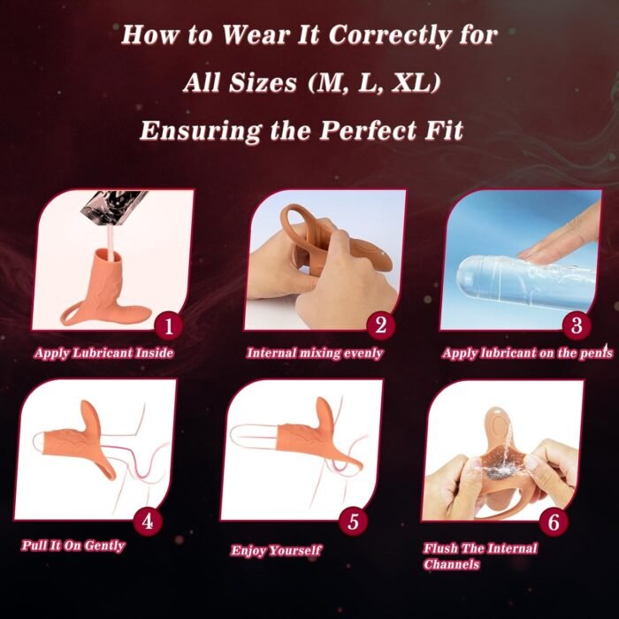 Vibrating Penis Sleeve Cock Ring with Clitoral Stimulator, Penis Ring Vibrator Extender for G Spot Stimulation, Couples Adult Sex Toys for Men Women, MHYNNR Girth Enhancer Sleeve Male Couple Sex Toy - Image 6