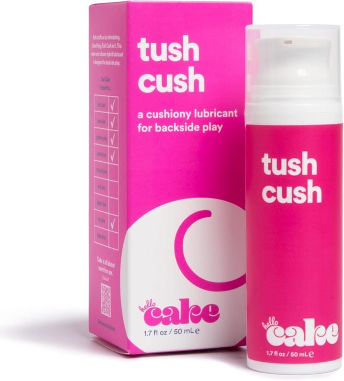 Hello Cake Tush Cush, Silicone and Water-Based Personal Lubricant, Formulated for Anal Use, Hybrid Lube for Men, Women, and Couples, 1.7 fl oz