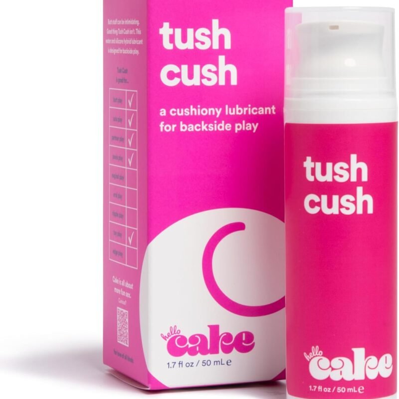 Hello Cake Tush Cush, Silicone and Water-Based Personal Lubricant, Formulated for Anal Use, Hybrid Lube for Men, Women, and Couples, 1.7 fl oz