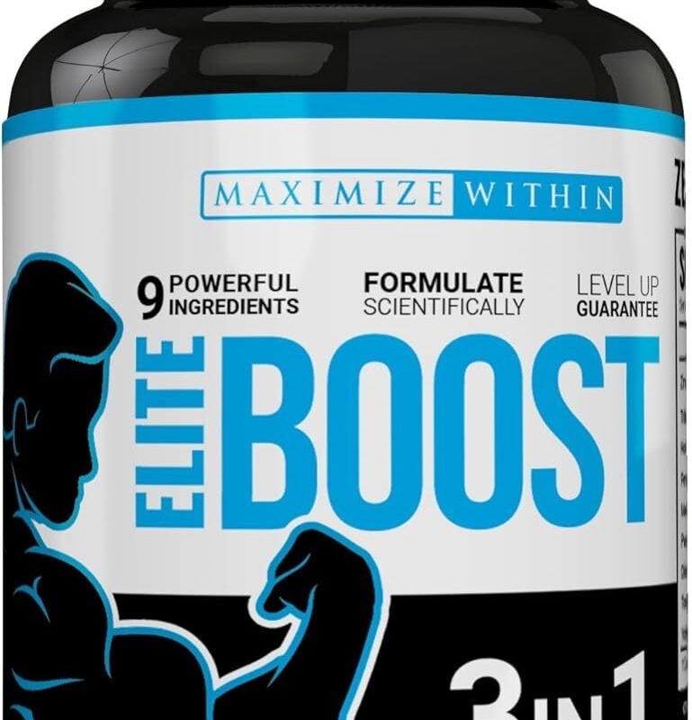 Maximum Slim Elite Boost 3 in 1 Formula Naturally Promotes Testosterone Libido, Energy,Muscle Mass & Stamina, Powerful Ingredients Veggie Capsules