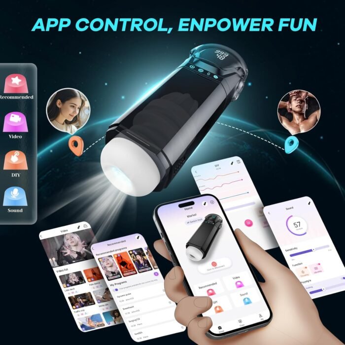 EORONE Male Masturbator Mens Sex Toys - Penis Pump Sex Toy for Men with 9 Sucking & 9 Thrusting & 9 Vibrating, APP Control Adult Toys Pocket Pussy 3D Male Stroker with Visual Screen Blowjob Toy - Image 7