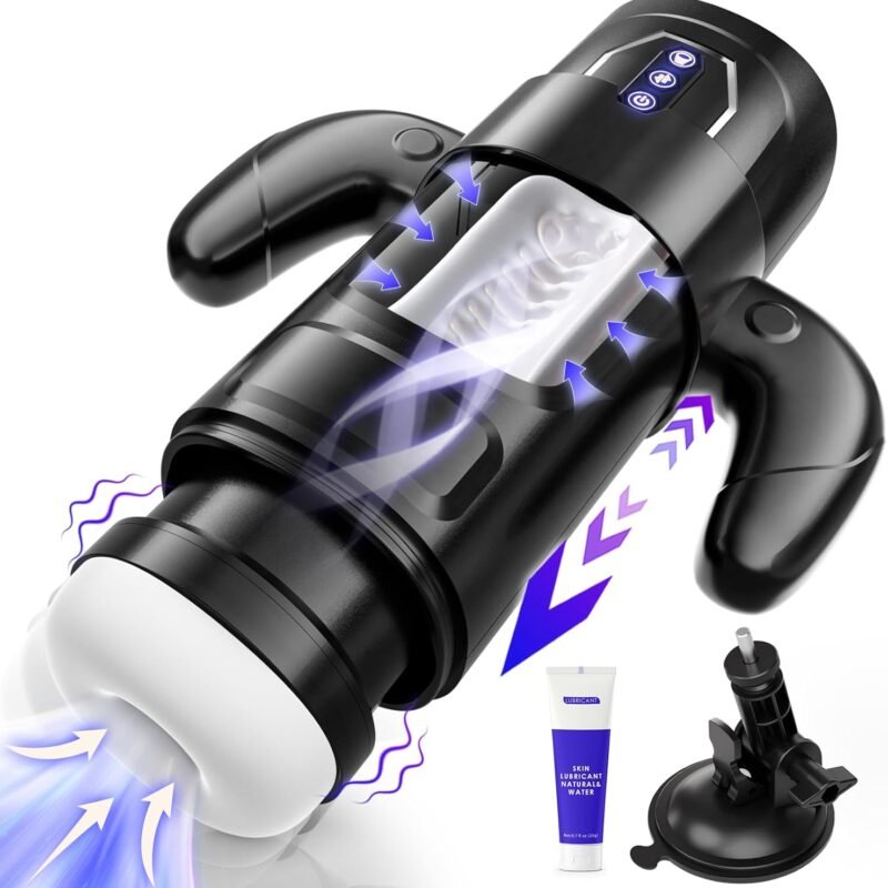 Cafatop Male Masturbator Sex Toys- Electric Men Sex Toys with 6 Thrusting & 3 Suction, Automatic Sucking Male Masturbation Cup with Handle, Penis Pump Pocket Pussy Stroker Vibrator for Adult Men