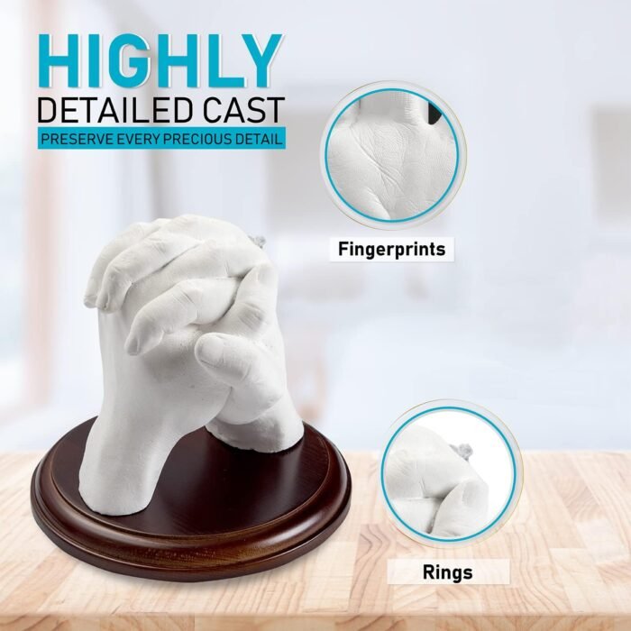 Hula Home Hand Casting Kit for Couples or Family with Mounting Plaque | Anniversary DIY Gifts Her & Him, Keepsake Sculpture Wedding Kids, - Image 2