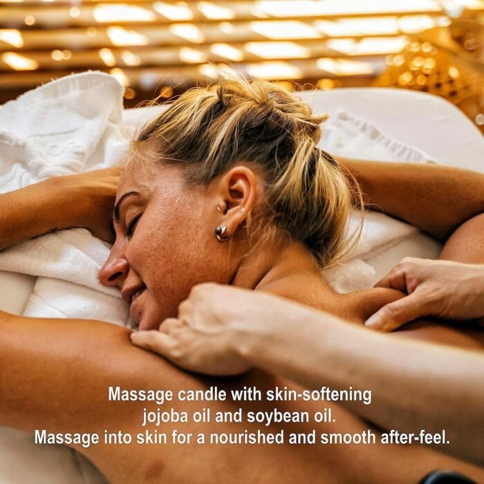Massage Oil Candle, Romantic Gift SPA Use Home Scented Candle Body Oil, Ultra Hydrating Body Care with Soybean Oil, 4.5oz (Vanilla) - Image 4