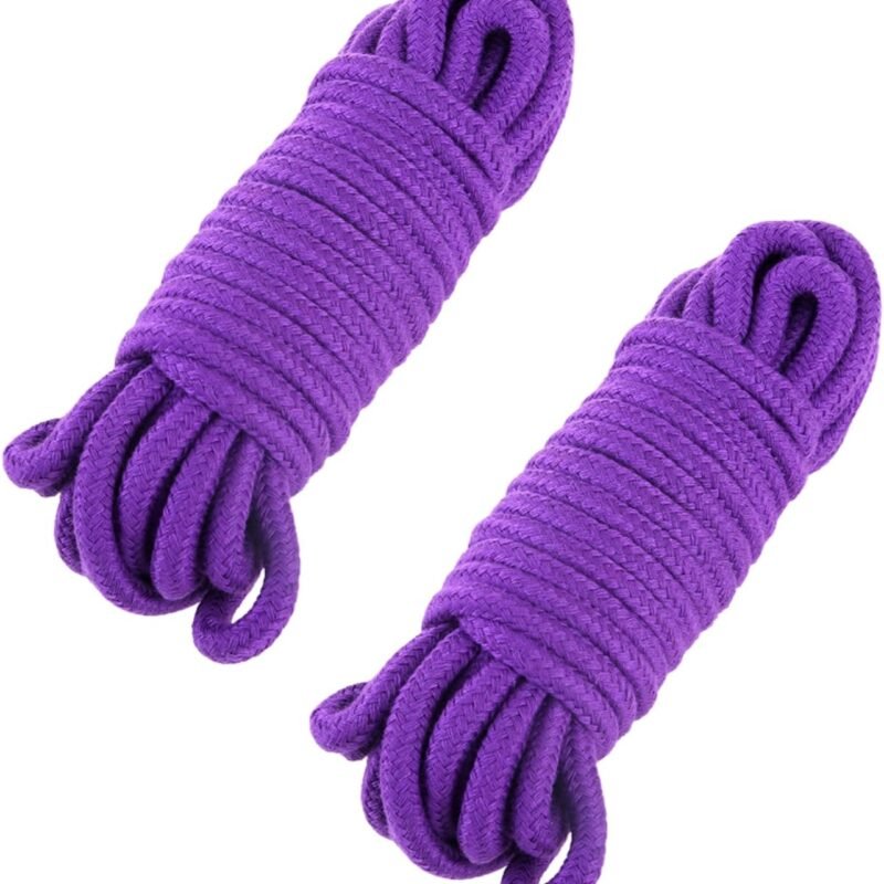 2 Pack Soft Cotton Rope 32 Feet 10m BDSM Shibari Bondage Rope Restraint Kits Adult Sex Toys for Women Couples (Purple)