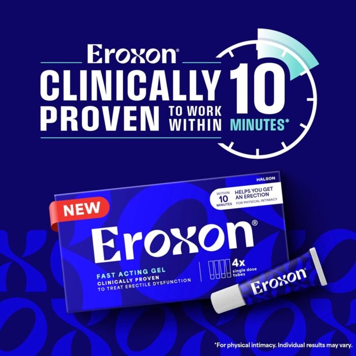 Eroxon Erectile Dysfunction Treatment Gel, New Clinically Proven Topical Gel, Helps Get an Erection Within 10 Minutes, 4 Single Use Tubes - Image 2