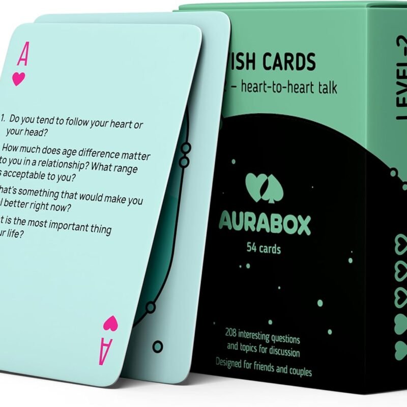 Couple Card Game for Date Nights & Travel - 54 Card and 208 Questions, Deep Talks, Interactive Poker Card Games for Adults, Friends, Couples, Men, Women, Boyfriend Gifts, Bride Gifts,Valentine's Gift