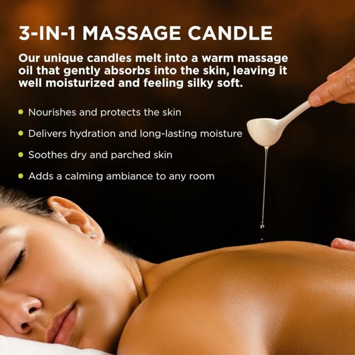 Hemp Seed 3-in-1 Massage Candle, Guavalava Scent - 6 oz. - Candle, Massage Oil & Moisturizer in One - Hemp Seed, Coconut, Apricot & Soybean Oil - Vegan & Cruelty Free - Image 2