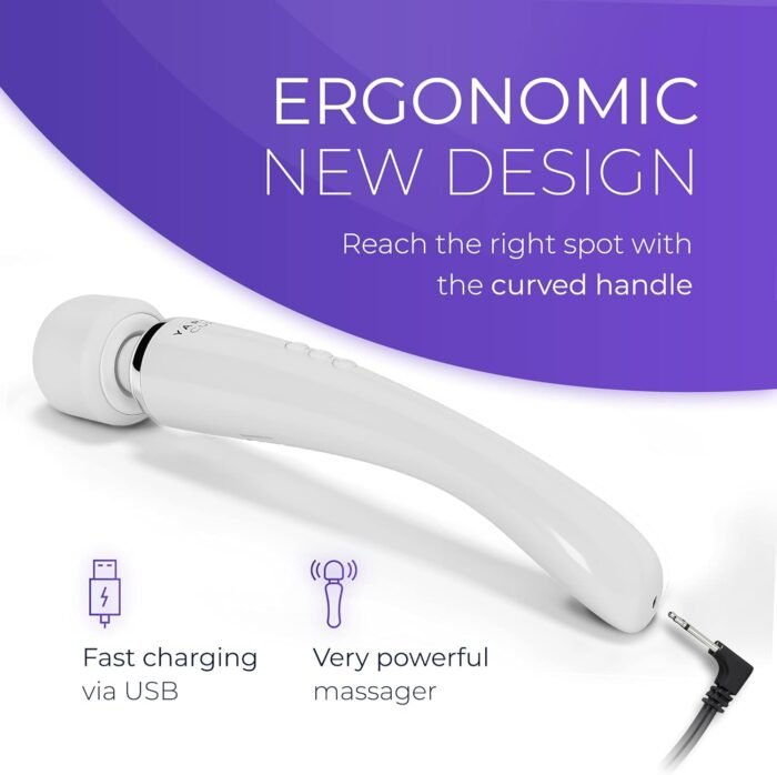 Yarosi Cordless Curve Therapeutic Device - 8 Powerful Speeds and 20 Patterns - for Muscle Aches and Sports Recovery - Rechargeable - Travel Friendly - White - Image 4
