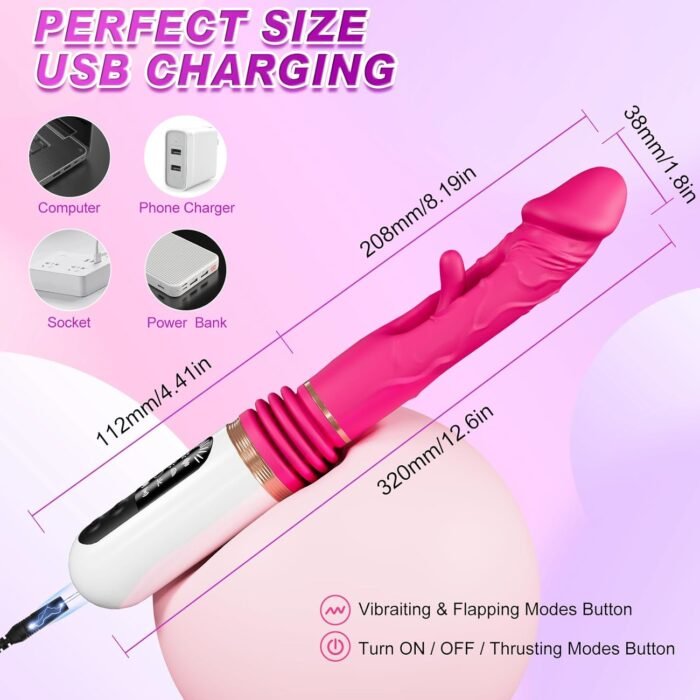 Adult Sex Toys Sex Machine - Sex Toys Thrusting Dildo for Women Couple Pleasure, Dildos Vibrator with Automatic Vibrating & Thrusting & Flapping, Womens Sex Toys Anal Dildo Machine Thrusting Vibrator - Image 6