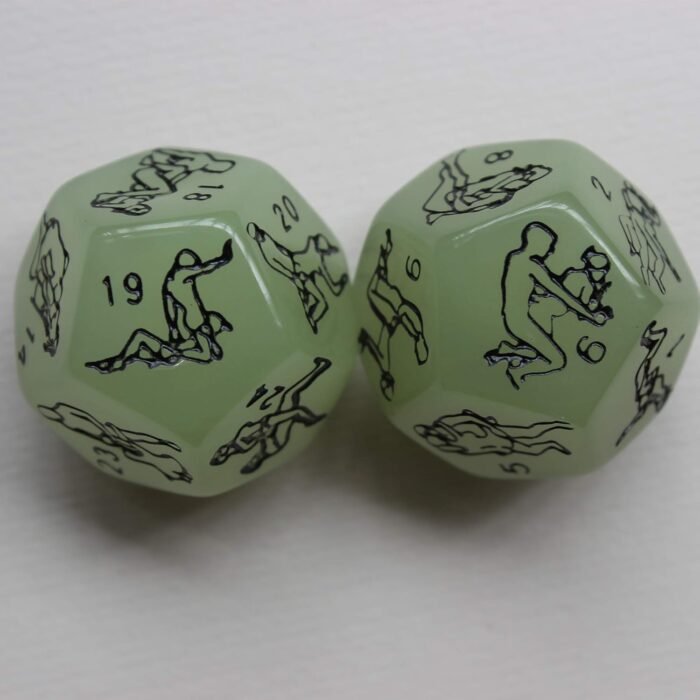 2 Pcs Glow in The Dark Dice Set,Sex Dice for Couples Naughty, Dice Game Set for Adult to Make - Image 2